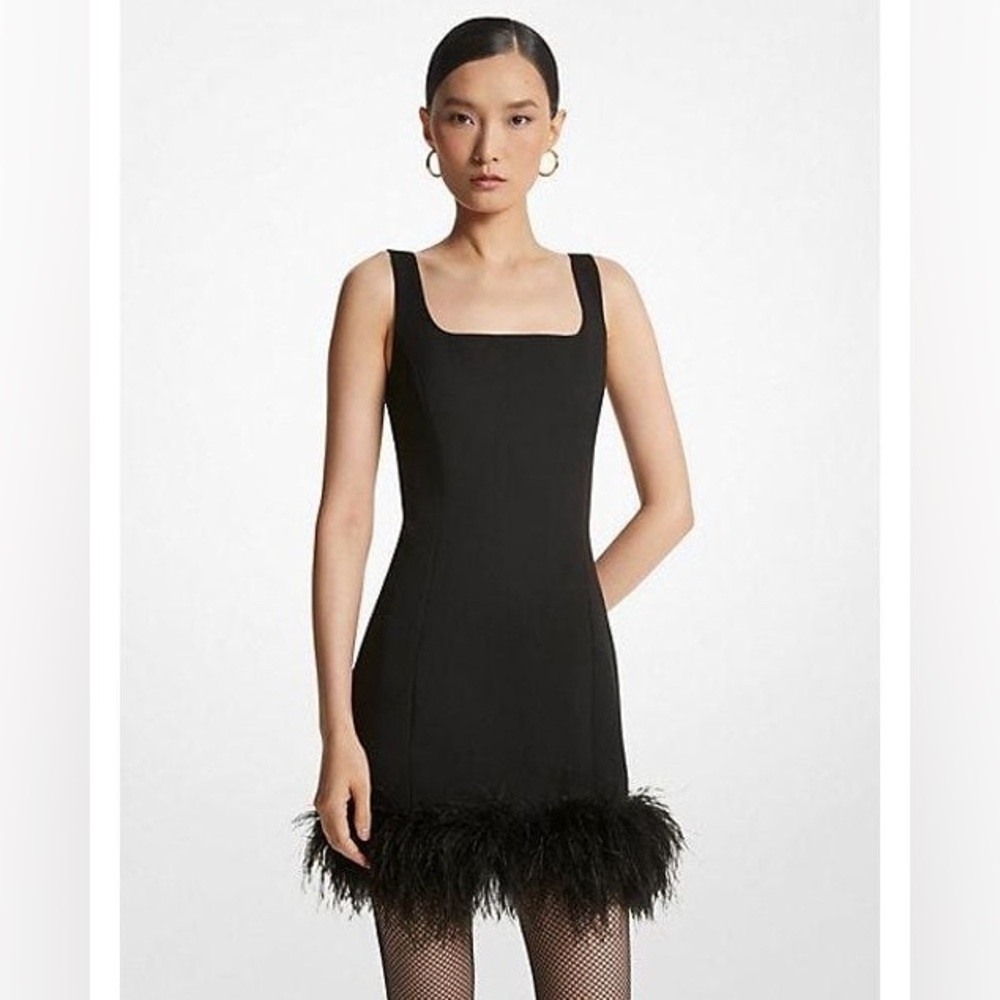 Michael Kors Mini Dress Black With Feather Size 00 / XXS
